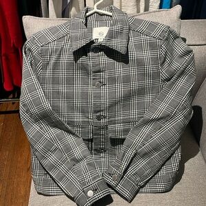 Adriano Goldschmied AG black and white checked jean style jacket